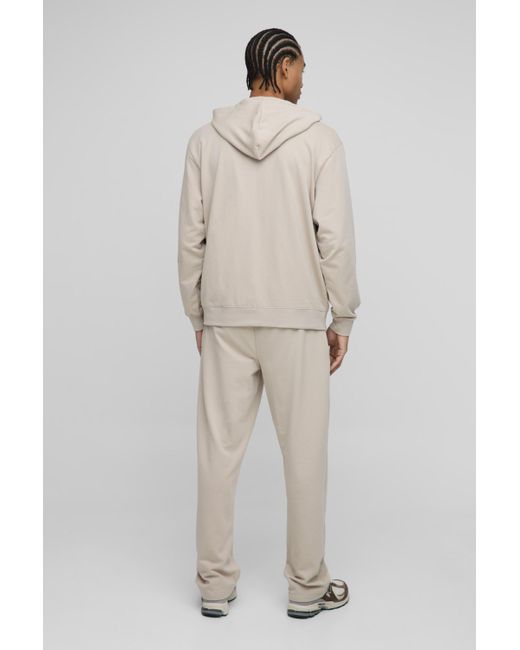 Sudadera Oversize Básica Con Capucha Y Cremallera Boohoo de color Natural