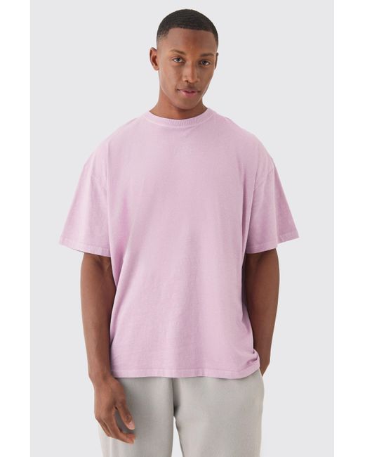 BoohooMAN Oversized Washed Skeleton Back Print T-shirt in Pink für Herren