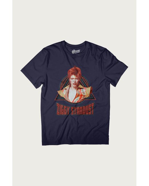 BoohooMAN Blue David Bowie As Ziggy Stardust T-shirt for men