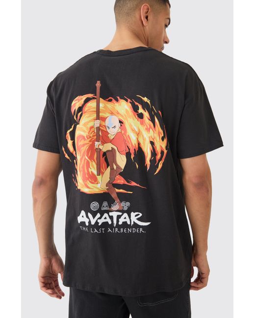 BoohooMAN Black Oversized Avatar License T-shirt for men