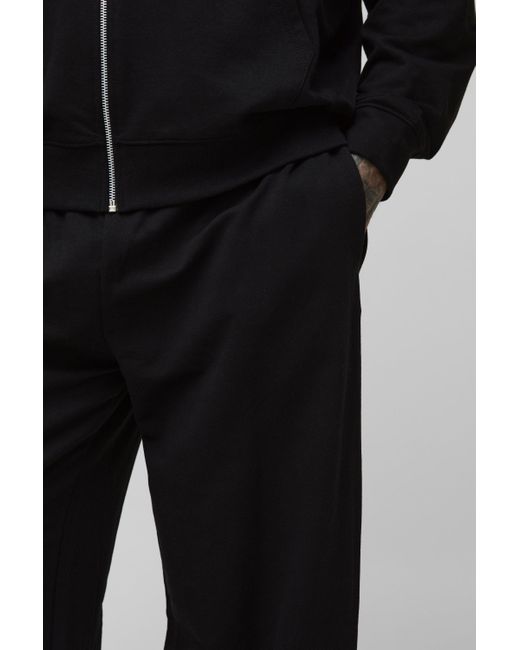 BoohooMAN Black Tall Lightweight Wide Fit Basic Sweatpants for men