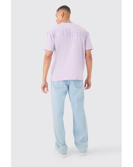 BoohooMAN Oversized Extended Neck Heavyweight Official T-shirt in Purple für Herren