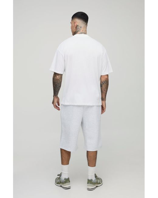 BoohooMAN White Tall Oversized Extended Neck California Floral Print T-shirt for men