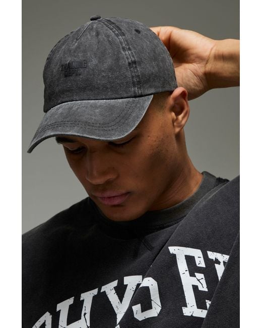 Boohoo Gray Training Dept Washed Cap