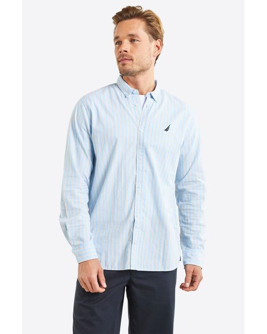 BoohooMAN Blue 'edmonton' Long Sleeve Shirt for men