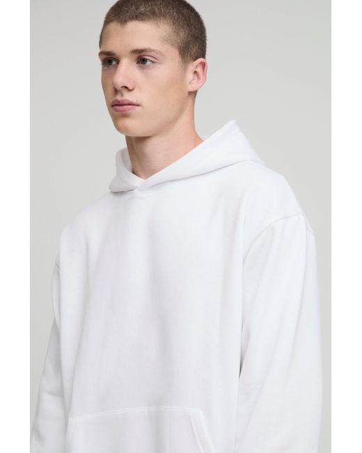 Basic Oversized Over The Head Hoodie Boohoo de color White