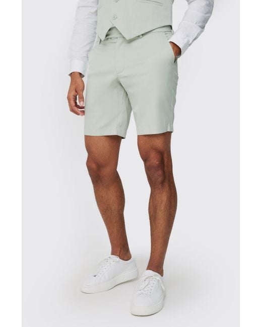 BoohooMAN Multicolor Textured Slim Fit Suit Shorts for men