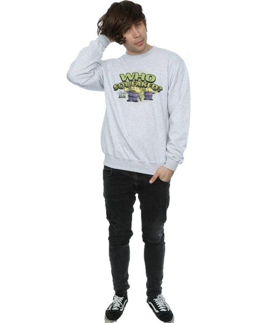 BoohooMAN Gray Disney Toy Story Who Squeaked? Sweatshirt for men