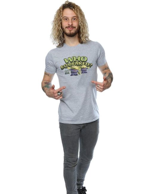 BoohooMAN Blue Disney Toy Story Who Squeaked? T-shirt for men
