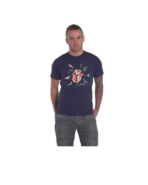 BoohooMAN Blue The Rolling Stones Hackney Diamonds Explosion T Shirt for men