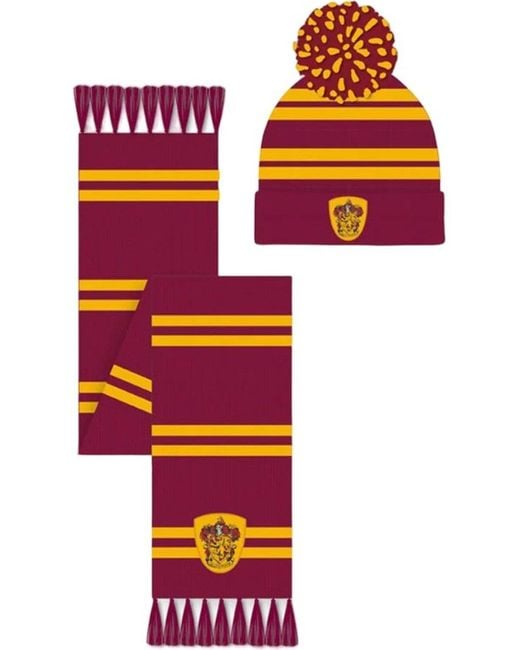 BoohooMAN Red Harry Potter Gryffindor Hat And Scarf Set for men