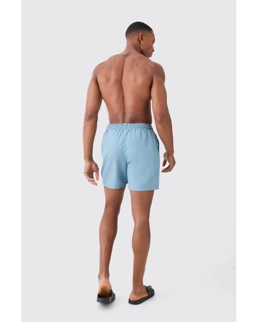 BoohooMAN Blue Mid Length Ripstop Limited Edition Swim Short for men
