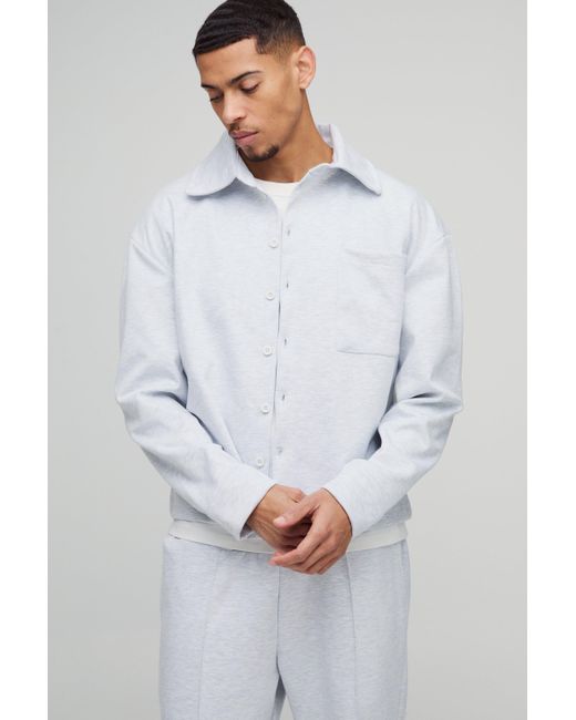 Boohoo Gray Regular Fit Scuba Overshirt