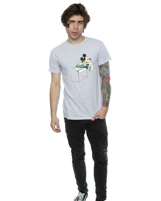 BoohooMAN White Disney Mickey Mouse Hurdles T-shirt for men