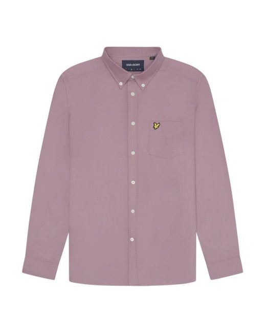 BoohooMAN Purple Lyle & Scott Plain Oxford Shirt for men