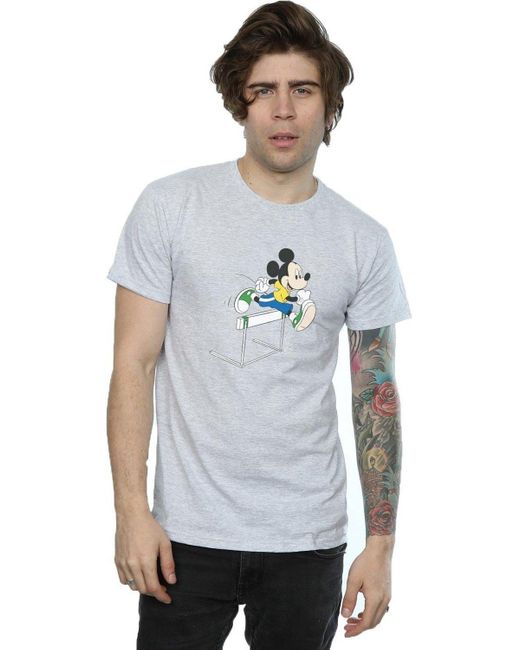 BoohooMAN White Disney Mickey Mouse Hurdles T-shirt for men