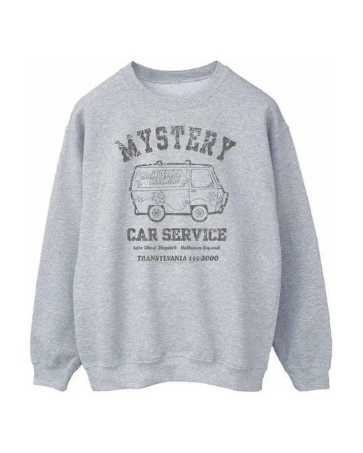 BoohooMAN Gray Scooby Doo Mystery Car Service Sweatshirt for men