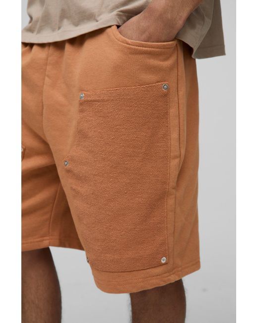 Pantalón Corto Holgado Estilo Carpintero Boohoo de color Brown