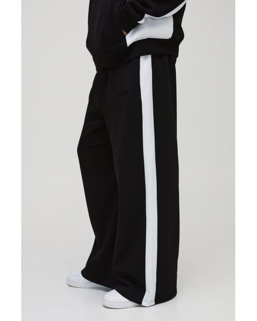 BoohooMAN Black Extreme Wide Leg Man Colour Block Joggers for men
