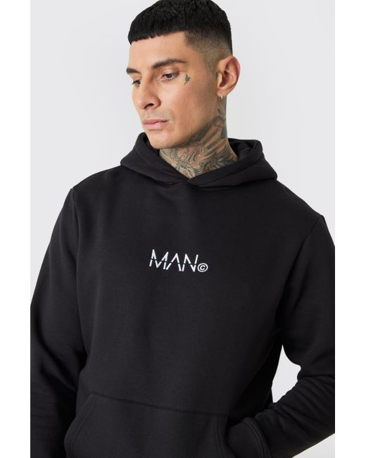 BoohooMAN Tall Man Dash Over The Head Hoodie In Black for men