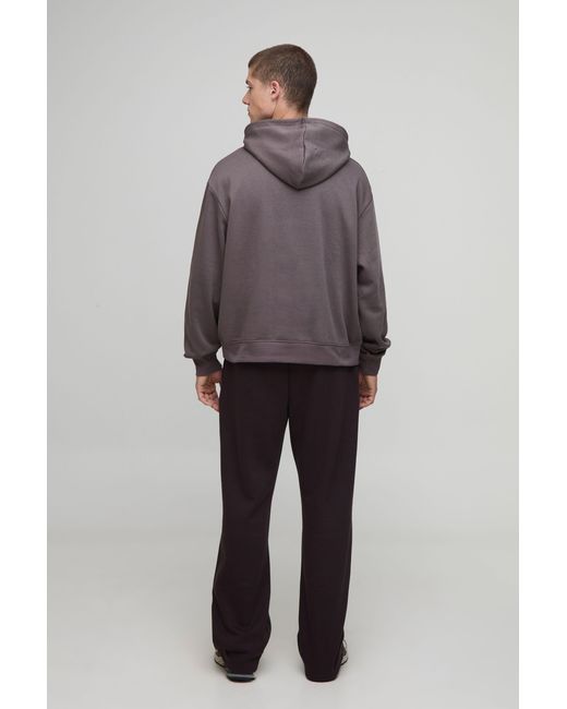 BoohooMAN Gray Basic Oversized Boxy Hoodie for men
