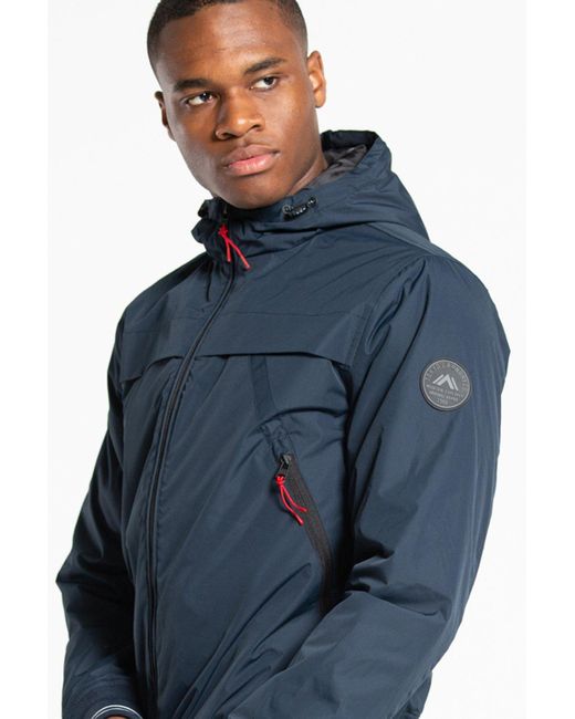 BoohooMAN Blue Tokyo Laundry Hooded Funnel Neck Jacket for men