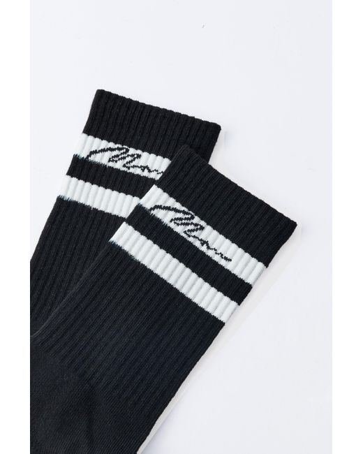 BoohooMAN 3 Pack Man Signature Sports Stripe Socks In Black für Herren