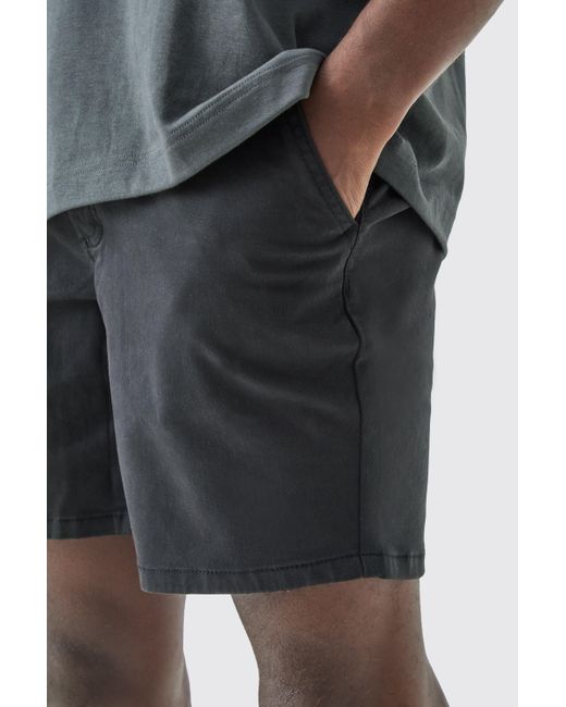 BoohooMAN Black Slim Fit Chino Shorts for men