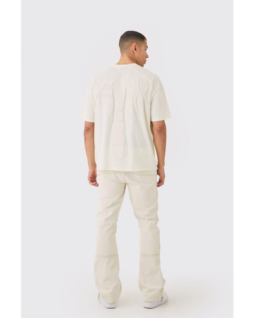 BoohooMAN White Oversized Skeleton Back Print T-shirt for men