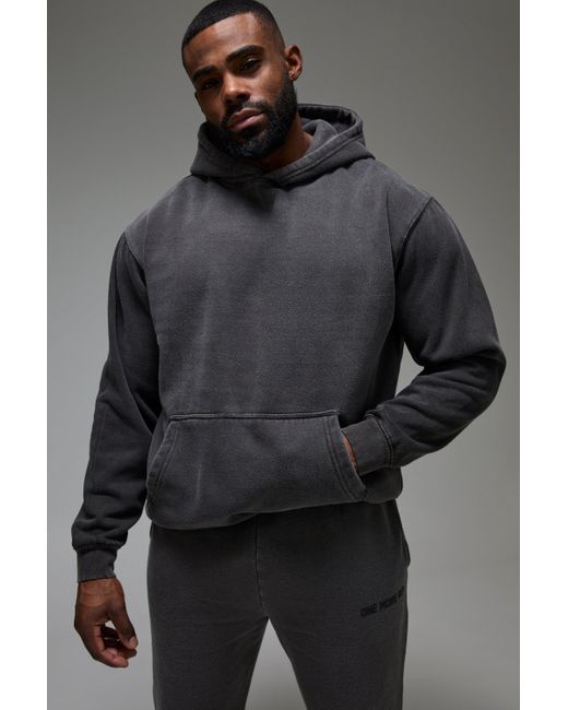 BoohooMAN Oversize Trainingsanzug mit Man Active One More Rep Print in Gray für Herren