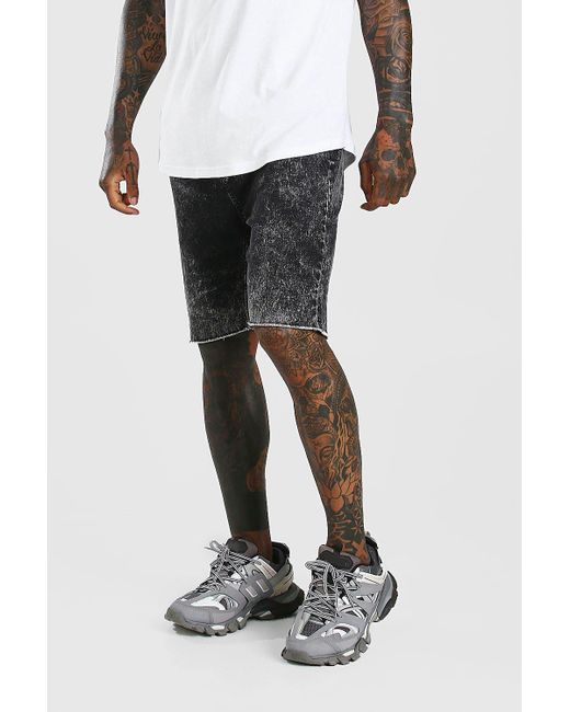 boohooman denim shorts