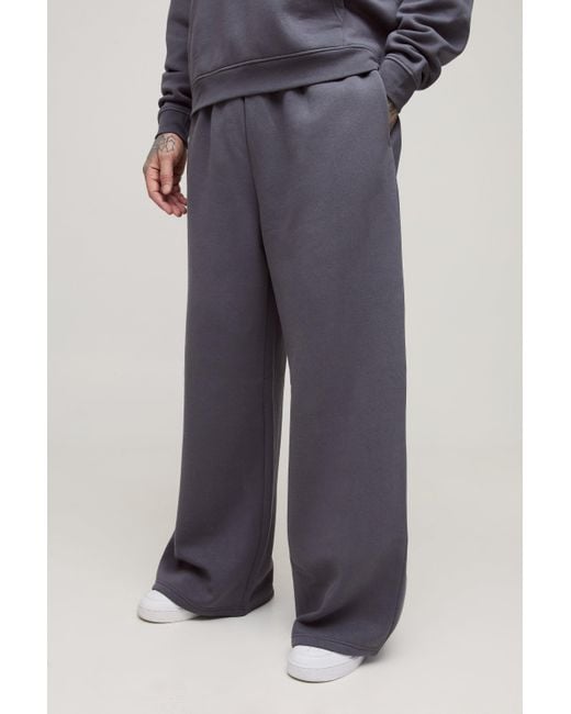 BoohooMAN Blue Tall 330Gsm Extreme Wide Leg Basic Sweatpants for men
