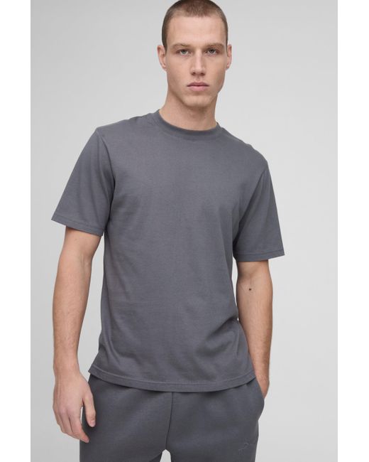 Camiseta Básica Ajustada Boohoo de color Gray