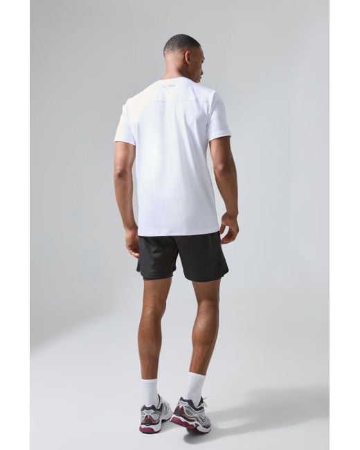 BoohooMAN White Active X Og Gym Regular Fit Performance T-shirt for men