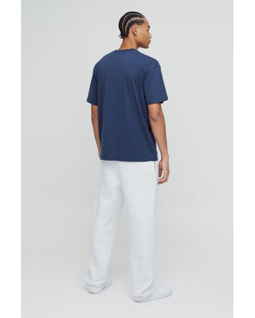 BoohooMAN Blue Oversized Basic Crew Neck T-shirt for men