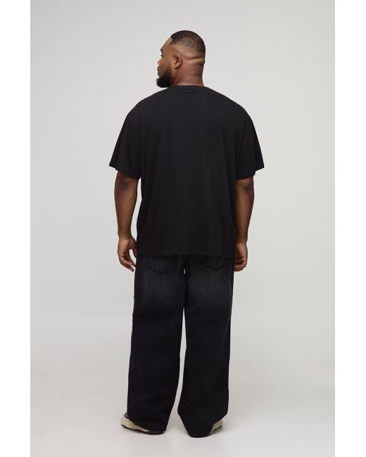 BoohooMAN Black Plus Oversized A Nightmare On Elm Street Printed License T-Shirt for men