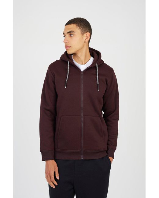 BoohooMAN Red Brave Soul Zip Through Hoodie for men