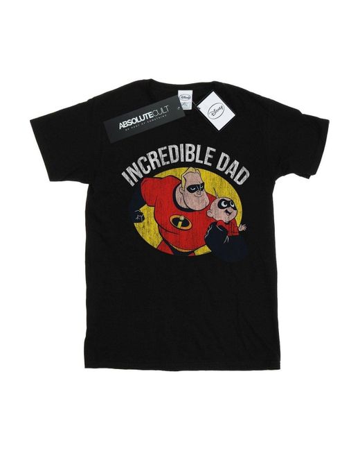 BoohooMAN Black Disney The Incredibles Bob Parr Incredible Dad T-shirt for men