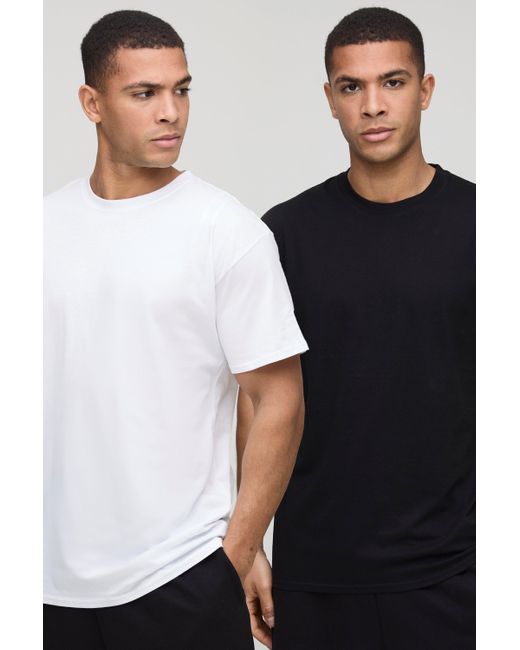 Boohoo Black 2 Pack Basic Regular Fit Crew Neck T-Shirts