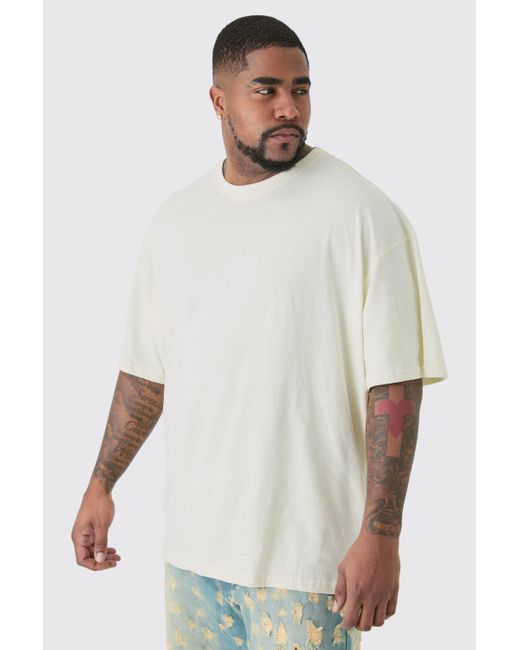 BoohooMAN White Plus Wldwide Graphic T-shirt In Ecru for men