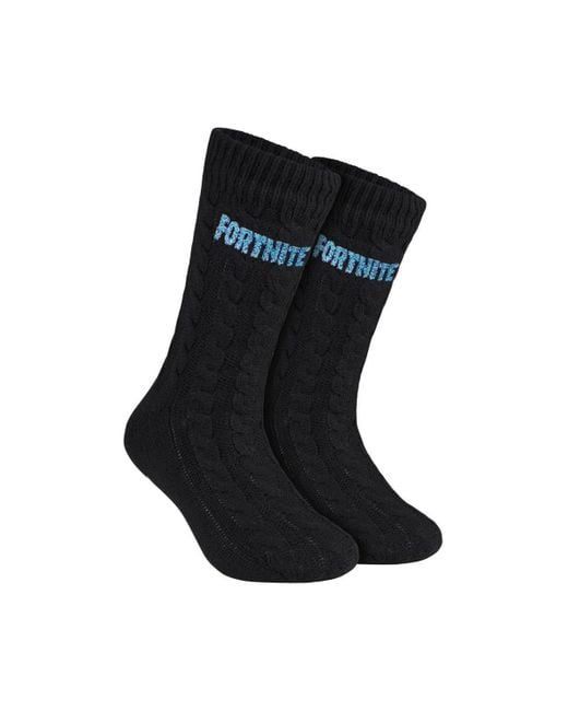 BoohooMAN Black Fortnite Fluffy Slipper Socks for men