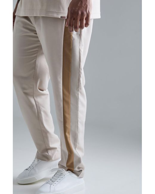 BoohooMAN Gray Plus Skinny Fit Colour Block Panel Suit Trouser for men