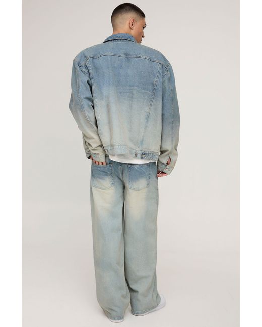 BoohooMAN Blue Oversized Jean Jacket for men