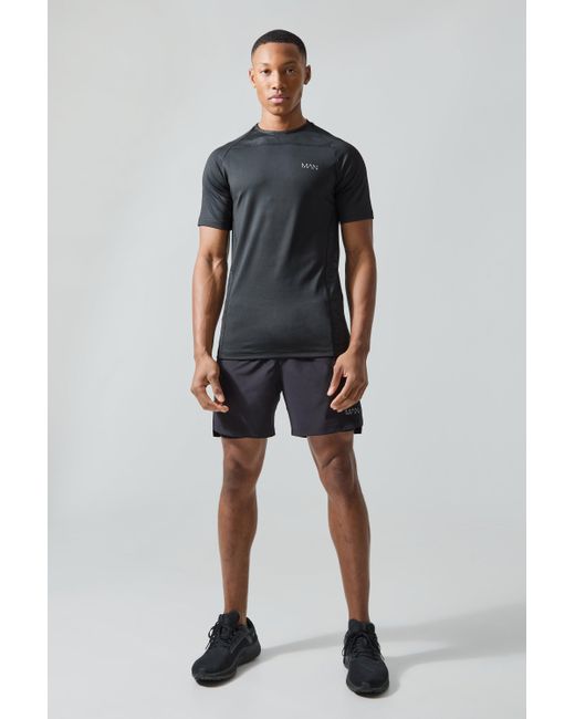BoohooMAN Gray Man Active Camo Muscle Fit Raglan T-shirt for men