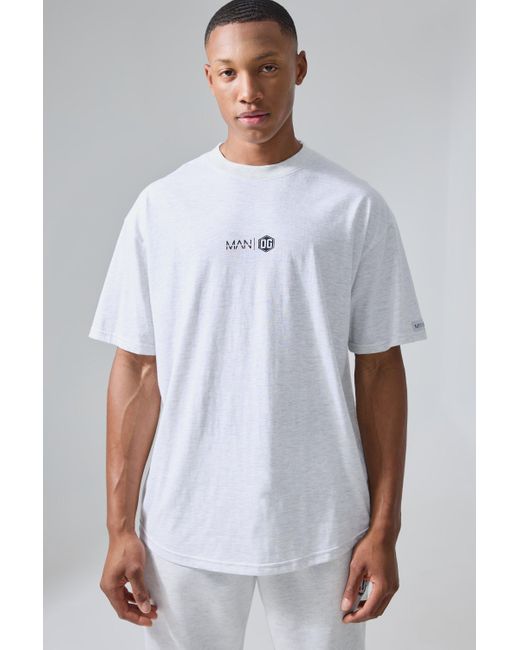 BoohooMAN Gray Active X Og Gym Oversized Xxl Back Print T-shirt for men