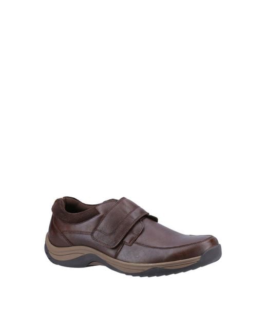BoohooMAN Brown Hush Puppies 'douglas' Classic Touch Fastening Shoes for men