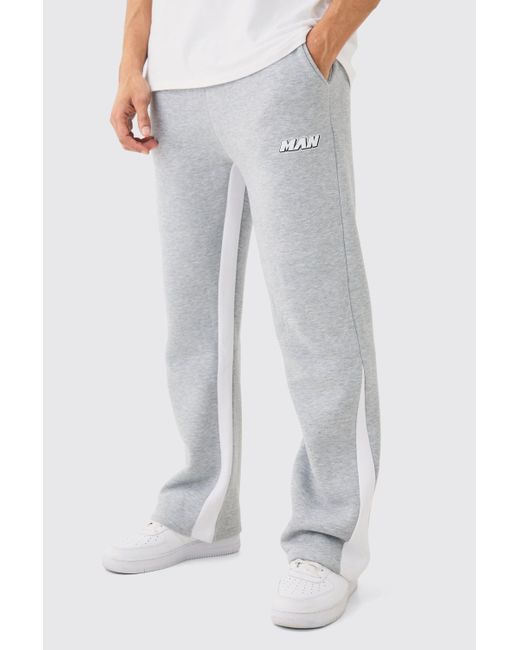 BoohooMAN Gray Gusset Contrast Stitch Jogger for men