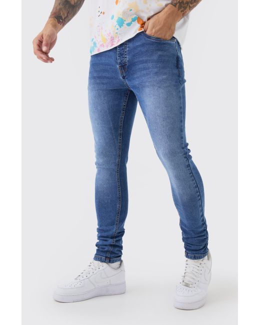 BoohooMAN Blue Super Skinny Stretch Jean for men