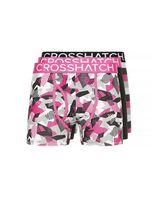 BoohooMAN Pink Crosshatch Crystaline Boxers 3pk for men