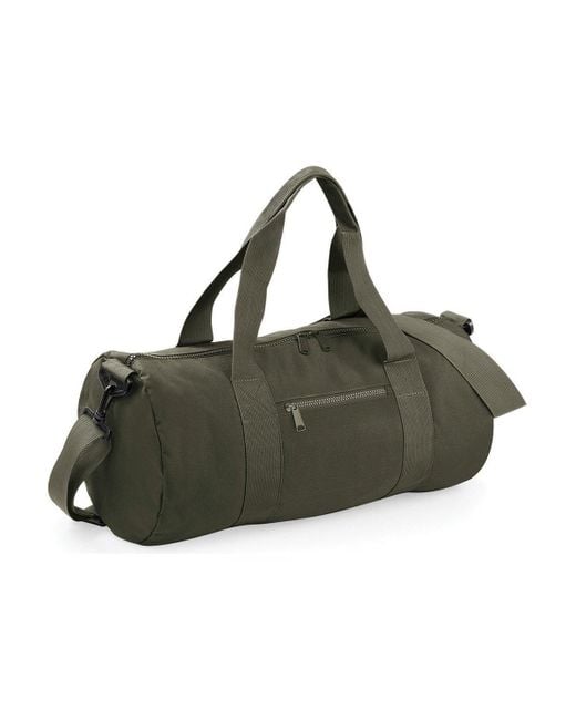 BoohooMAN Green Bagbase Plain Varsity Barrel Duffle Bag (20 Litres) for men